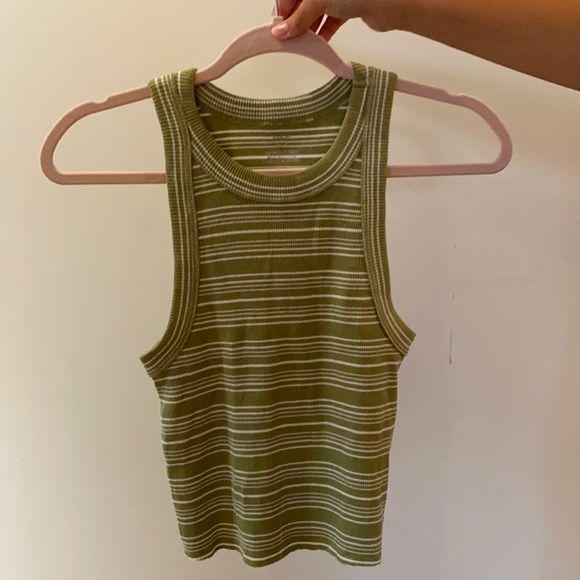 BRAND NEW - Aerie sage striped top - Picture 2 of 2